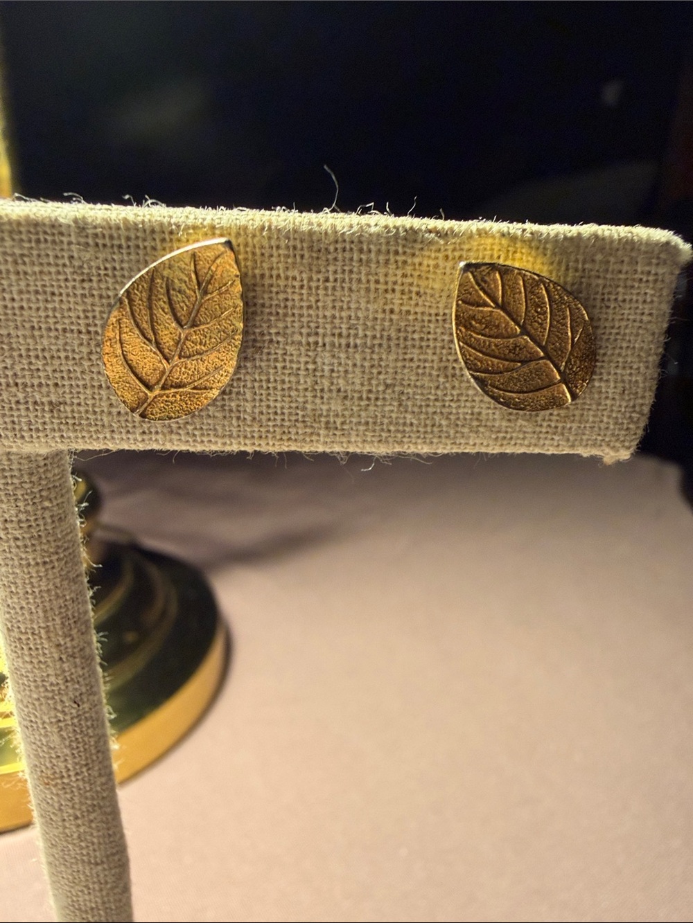 Gold Leaf Stud Earrings - Women's Jewelry